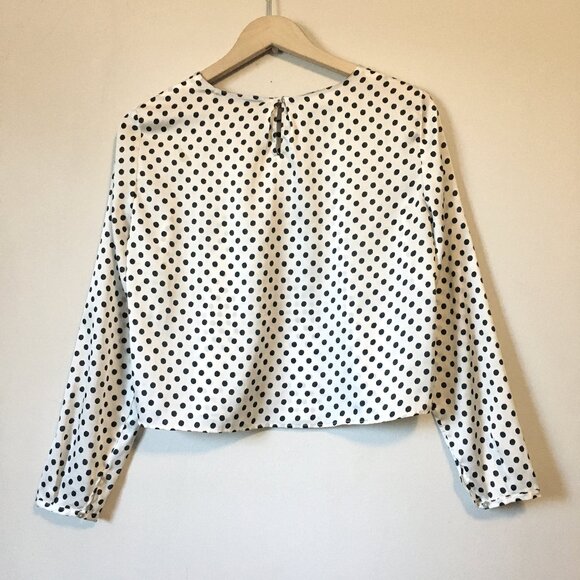 Zara Minnie Mouse Monochrome Polka Dot Print Cropped Top - Picture 2 of 15